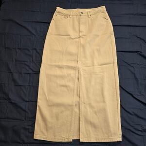 NWOT Wish List Long Denim Jean Y2K Maxi Skirt Beige Size S